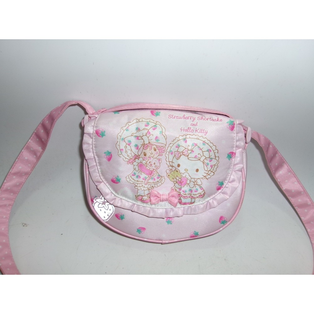 Sanrio Strawberry Shortcake & Hello Kitty Pink Pouch Bag – Japan Exclusive – Use - Picture 2 of 3